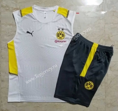 2021-2022 Borussia Dortmund White Thailand Soccer Vest Tracksuit -815