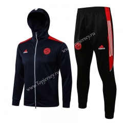 UEFA Champions League 2021-2022 Bayern München Royal Blue Thailand Soccer Jacket Uniform With Hat-815