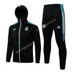 2021-2022 Real Madrid Black Thailand Soccer Jacket Uniform With Hat-815