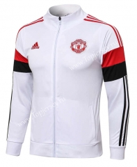 2021-2022 Manchester United High Collar White Thailand Soccer Jacket-815
