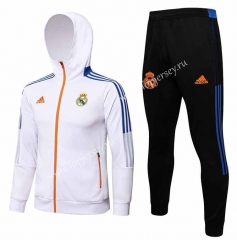 2021-2022 Real Madrid White Thailand Soccer Jacket Uniform With Hat-815