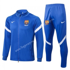 2021-2022 Barcelona Camouflage Blue Thailand Soccer Jacket Uniform-815