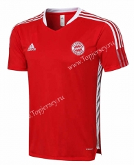 2021-2022 Bayern München Red Short-sleeved Thailand Soccer Tracksuit Top-815