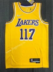 75th Anniversary X-BOX Joint Version Los Angeles Lakers Yellow #117 NBA Jersey-311