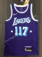 75th Anniversary X-BOX Joint Version Los Angeles Lakers Purple #117 NBA Jersey-311