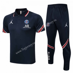 2021-2022 Jordan Paris SG Royal Blue Thailand Polo Uniform-815