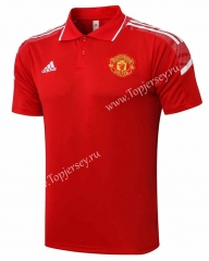 2021-2022 UEFA Champions League Manchester United Red Thailand Polo Shirt-815