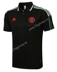 2021-2022 Manchester United Black&Green Thailand Polo Shirt-815