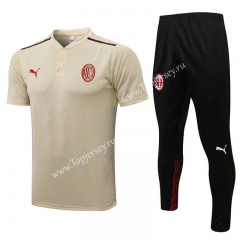 2021-2022 AC Milan Khaki Thailand Polo Uniform-815
