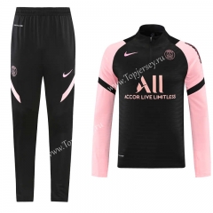 2021-2022 PSG Black&Pink Thailand Soccer Tracksuit-LH