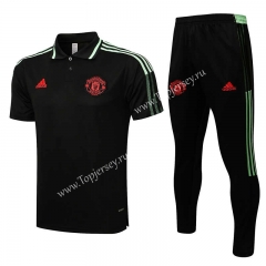 2021-2022 Manchester United Black&Green Thailand Polo Uniform-815
