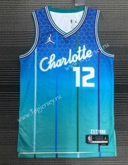 2021-2022 City Edition Charlotte Hornets Blue #12 NBA Jersey-311