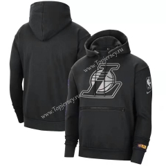 Los Angeles Lakers Black Tracksuit Top With Hat-CS