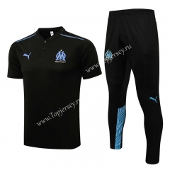 2021-2022 Olympique de Marseille Black Thailand Polo Uniform-815