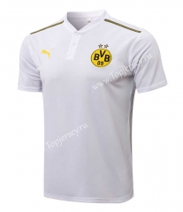2021-2022 Borussia Dortmund White Thailand Polo Jersey-815