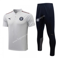 2021-2022 Manchester City Light Gray Thailand Polo Uniform-815