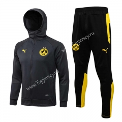 2021-2022 Borussia Dortmund Gray Thailand Soccer Jacket With Hat-815