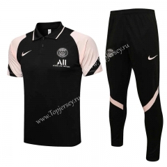 2021-2022 Jordan Paris SG Black&Pink Thailand Polo Uniform-815