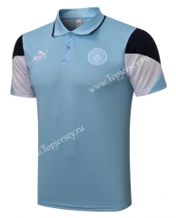 2021-2022 Manchester City Light Blue Thailand Polo Shirt-815