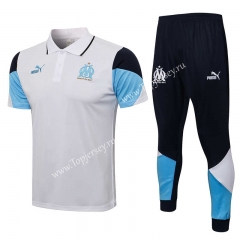 2021-2022 Olympique de Marseille White Thailand Polo Uniform-815