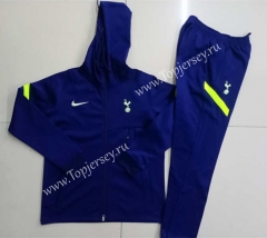 2021-2022 Tottenham Hotspur Up-cyan Kids/Youth Soccer Jacekt Uniform With Hat-GDP