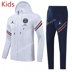 2021-2022 Jordan Paris SG White Kids/Youth Soccer Jacket Unifrom With Hat-GDP