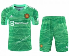 2021-2022 Manchester United Goalkeeper Green Thailand Soccer Jersey Uniform-418