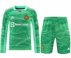 2021-2022 Manchester United Goalkeeper Green LS Thailand Soccer Jersey Uniform-418