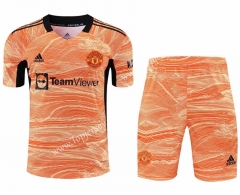 2021-2022 Manchester United Goalkeeper Orange Thailand Soccer Jersey Uniform-418