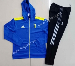 2021-2022 Juventus Camouflage Blue Thailand Soccer Jacket Uniform With Hat-GDP