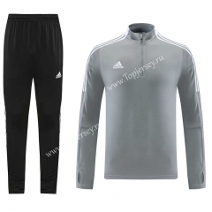 Adidas Gray Thailand Soccer Tracksuit-LH