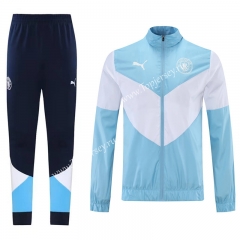 2021-2022 Manchester City Blue&White Coat Uniform-LH