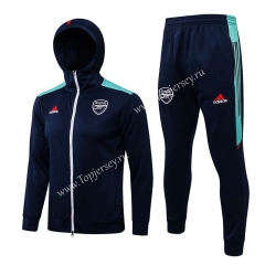 2021-2022 Arsenal Royal Blue Thailand Soccer Jacket Uniform With Hat-815