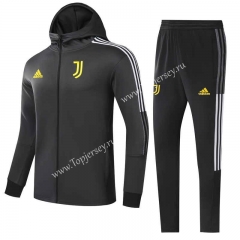 2021-2022 Juventus Black&Gray Thailand Soccer Jacket Uniform With Hat-GDP