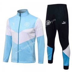 2021-2022 Manchester City Light Blue Thailand Soccer Jacket Uniform -815
