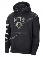 Brooklyn Nets Black Tracksuit Top With Hat-CS