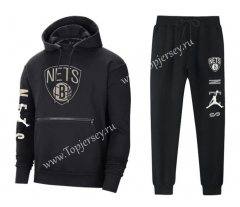 Brooklyn Nets Black Tracksuit With Hat-CS