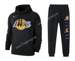 Los Angeles Lakers Black Tracksuit With Hat-CS
