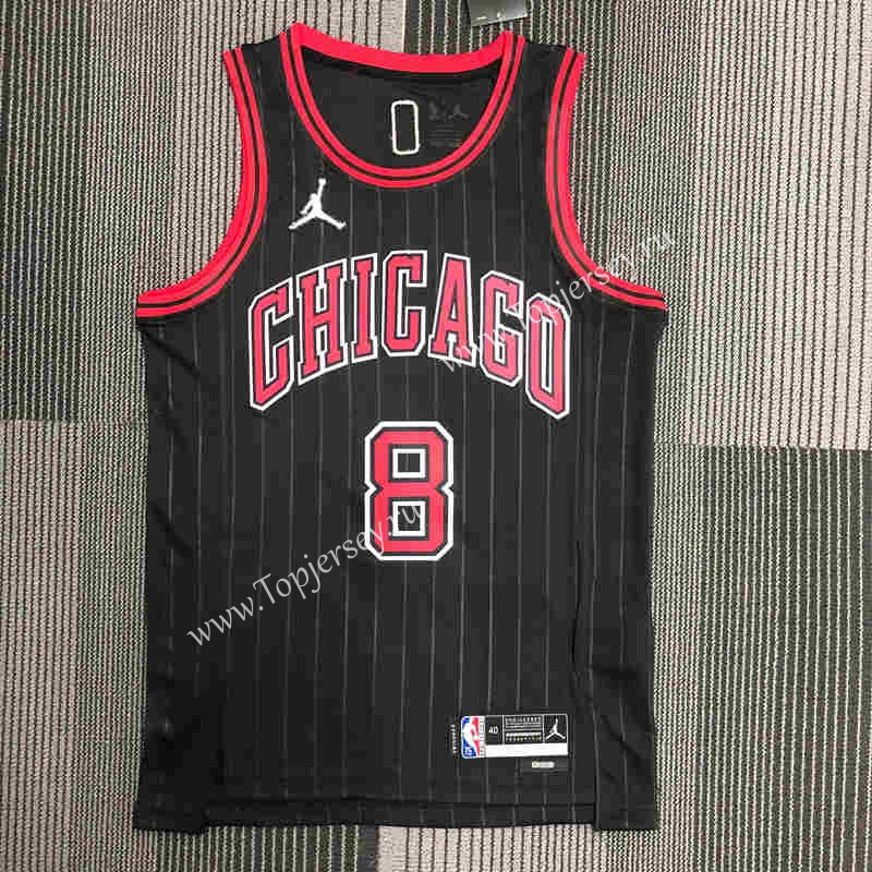 75th Anniversary Jordan Chicago Bulls Black #8 NBA Jersey-311