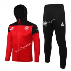 2021-2022 Arsenal Red Thailand Soccer Jacket Uniform With Hat-815