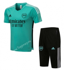 （Cropped trousers）2021-2022 Arsenal Green Short-Sleeve Thailand Soccer Tracksuit-815