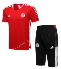 2021-2022 Bayern München Red Short-sleeved Thailand Soccer Tracksuit-815
