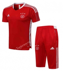 2021-2022 Ajax Red Short-Sleeve Thailand Soccer Tracksuit-815