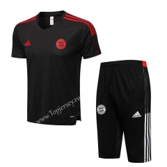 2021-2022 Bayern München Dark Gray Short-sleeved Thailand Soccer Tracksuit-815