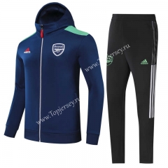 2021-2022 Arsenal Blue Thailand Soccer Jacket Uniform With Hat-GDP