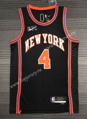 2022 City Edition New York Knicks Black #4 NBA Jersey-311