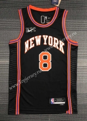 2022 City Edition New York Knicks Black #8 NBA Jersey-311