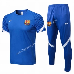 2021-2022 Barcelona Camouflage Blue Thailand Soccer Tracksuit -815