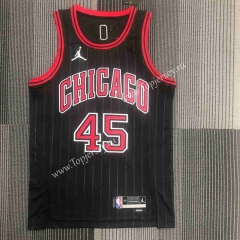 75th Anniversary Jordan Chicago Bulls Black #45 NBA Jersey-311