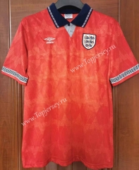 Retro Version 1990 England Away Red Thailand Soccer Jersey AAA-7T
